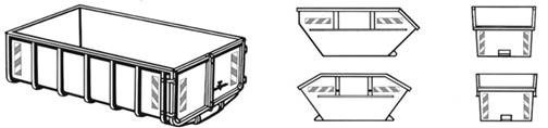 tekening bouw en puin container