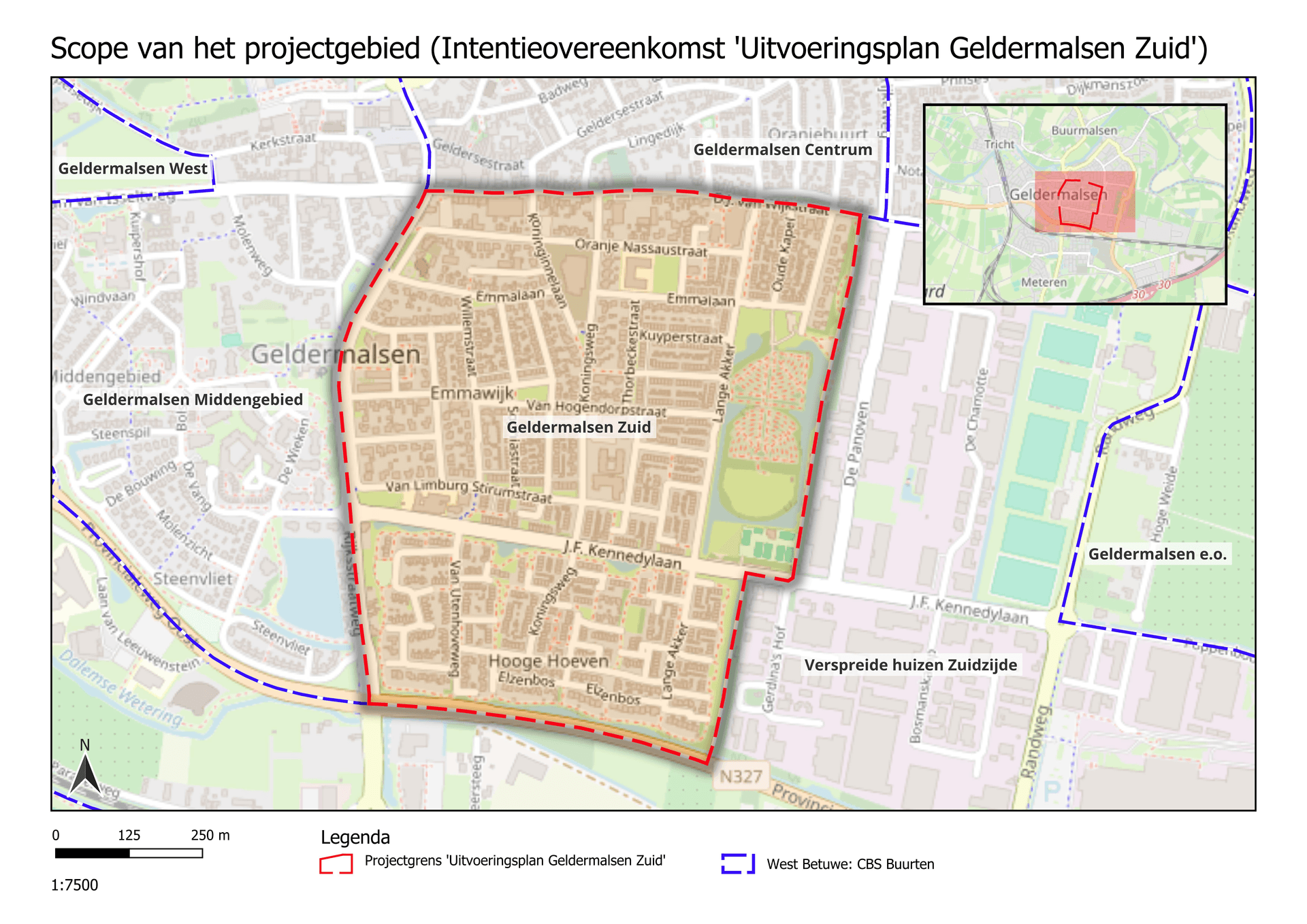 Kaart Geldermalsen Zuid